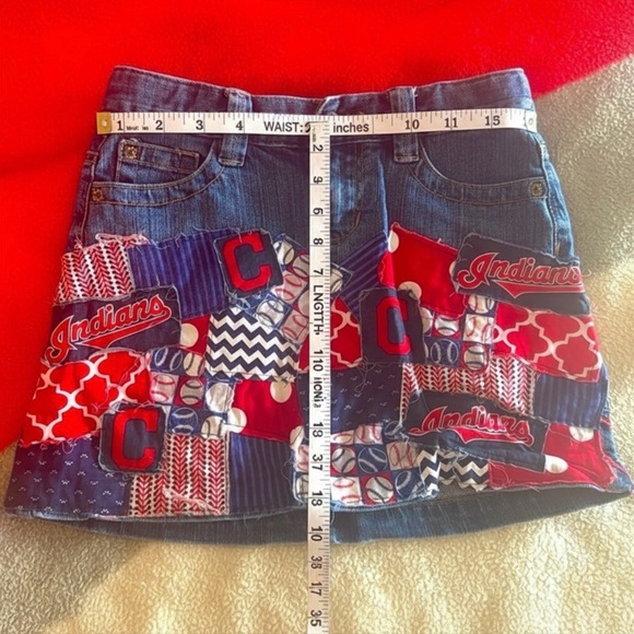 Girls Custom Made Distressed Denim Major League Baseball (MLB) Skirt - Picture 2 of 2